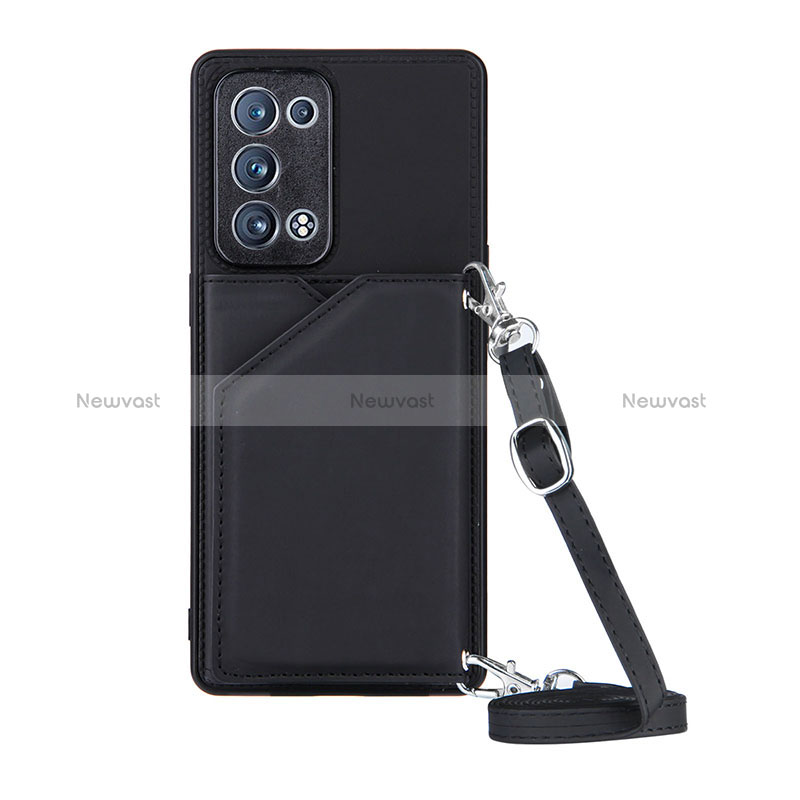 Soft Luxury Leather Snap On Case Cover Y02B for Oppo Reno6 Pro+ Plus 5G Black