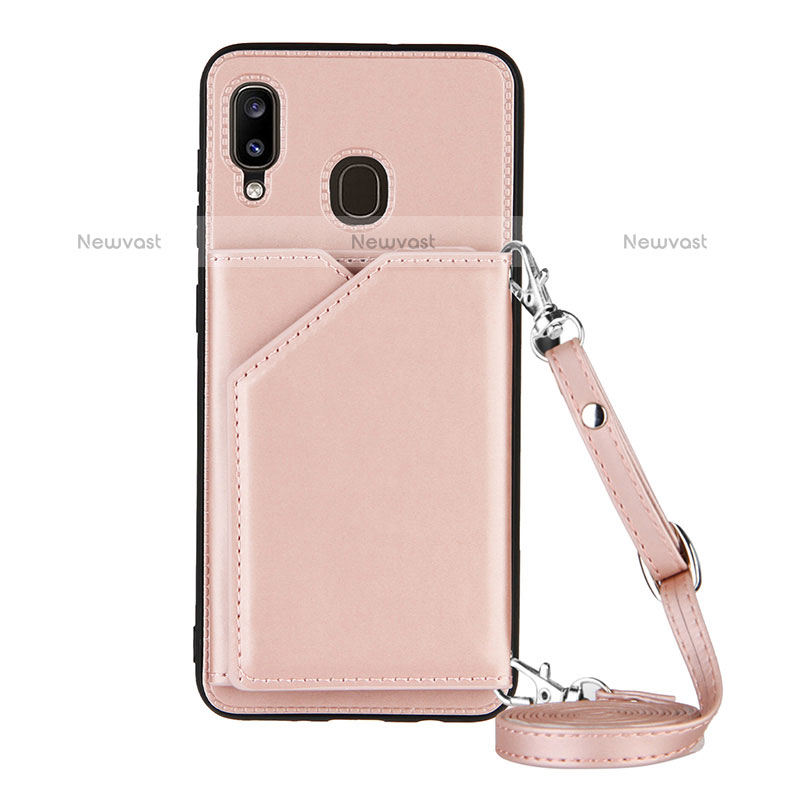 Soft Luxury Leather Snap On Case Cover Y02B for Samsung Galaxy A20
