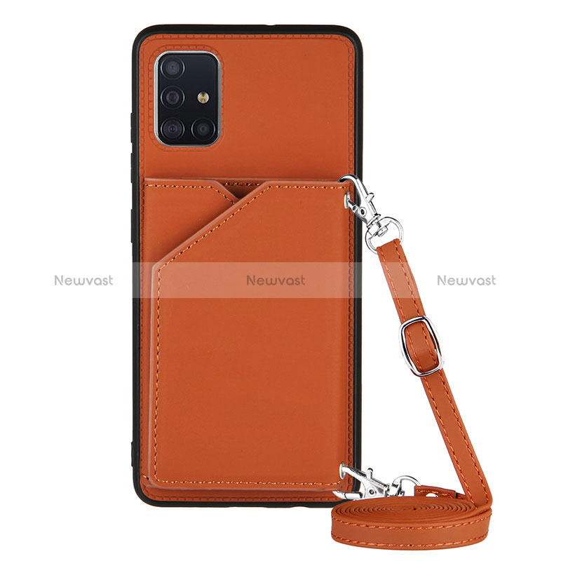 Soft Luxury Leather Snap On Case Cover Y02B for Samsung Galaxy A51 5G Brown