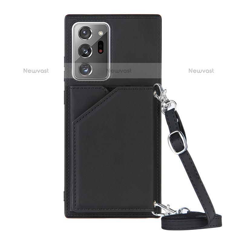 Soft Luxury Leather Snap On Case Cover Y02B for Samsung Galaxy Note 20 Ultra 5G Black
