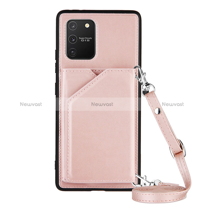 Soft Luxury Leather Snap On Case Cover Y02B for Samsung Galaxy S10 Lite Rose Gold