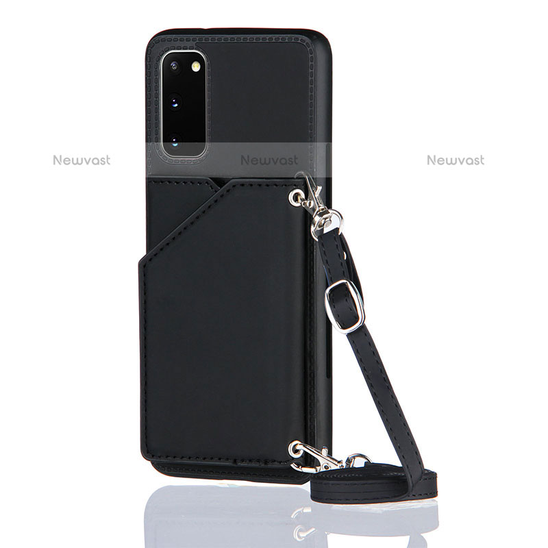 Soft Luxury Leather Snap On Case Cover Y02B for Samsung Galaxy S20 5G Black