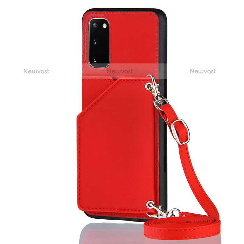 Soft Luxury Leather Snap On Case Cover Y02B for Samsung Galaxy S20 Red