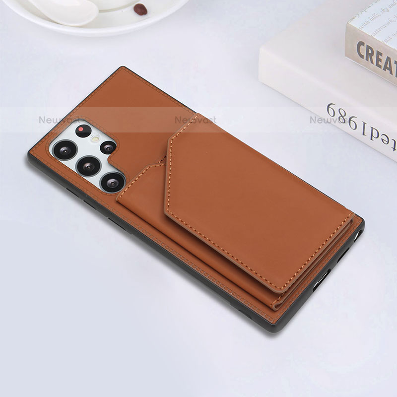 Soft Luxury Leather Snap On Case Cover Y02B for Samsung Galaxy S23 Ultra 5G