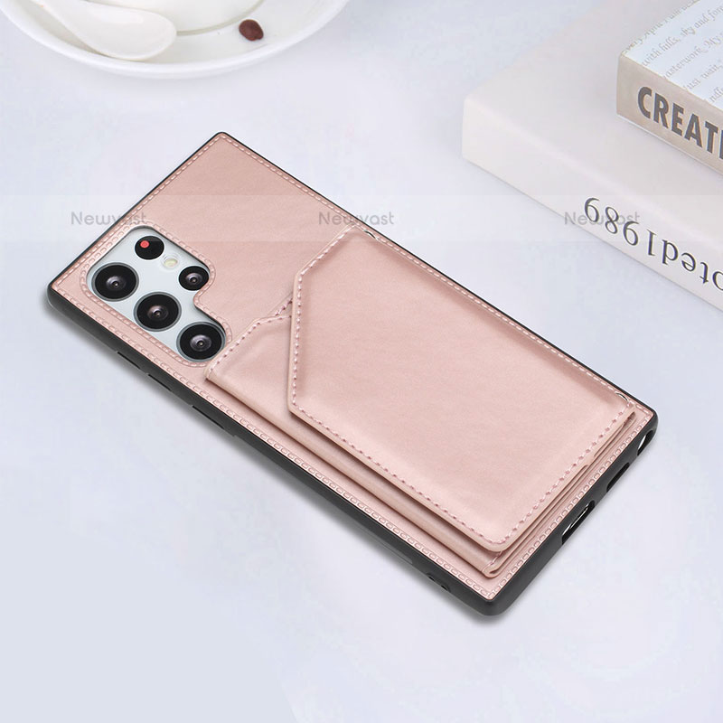 Soft Luxury Leather Snap On Case Cover Y02B for Samsung Galaxy S23 Ultra 5G