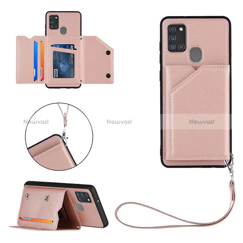 Soft Luxury Leather Snap On Case Cover Y03B for Samsung Galaxy A21s
