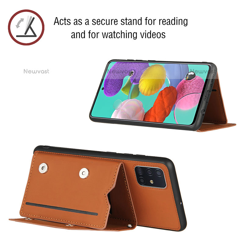 Soft Luxury Leather Snap On Case Cover Y03B for Samsung Galaxy A51 4G