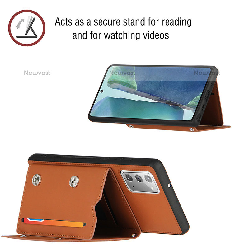 Soft Luxury Leather Snap On Case Cover Y03B for Samsung Galaxy Note 20 5G