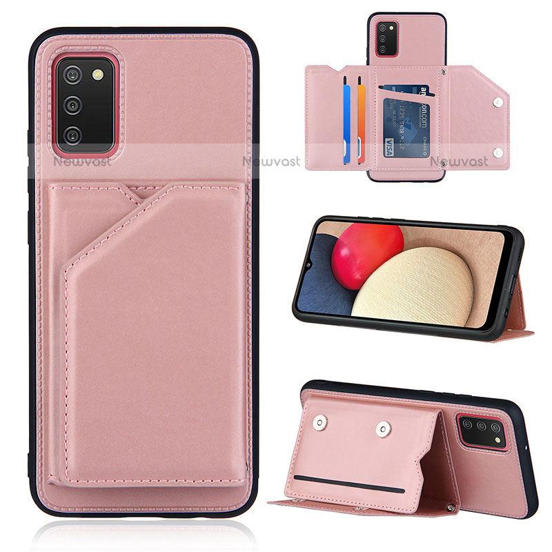 Soft Luxury Leather Snap On Case Cover Y04B for Samsung Galaxy A02s