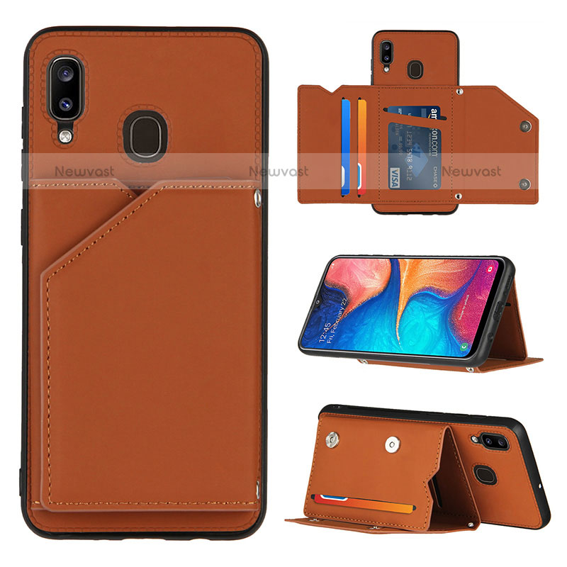 Soft Luxury Leather Snap On Case Cover Y04B for Samsung Galaxy A20