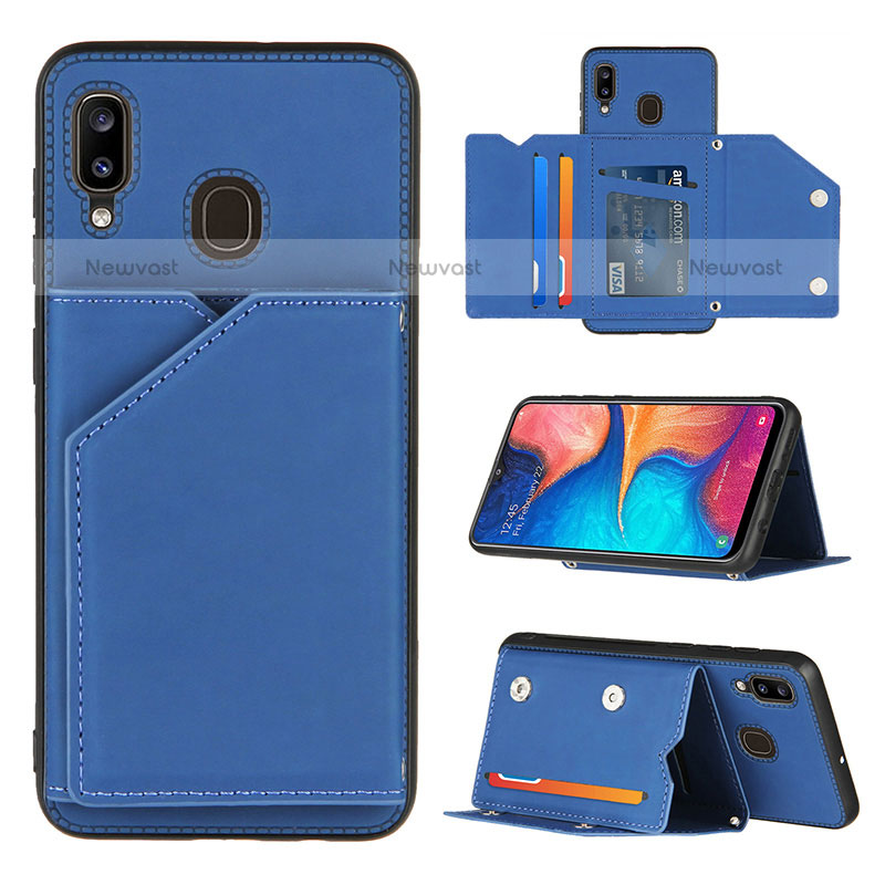 Soft Luxury Leather Snap On Case Cover Y04B for Samsung Galaxy A20