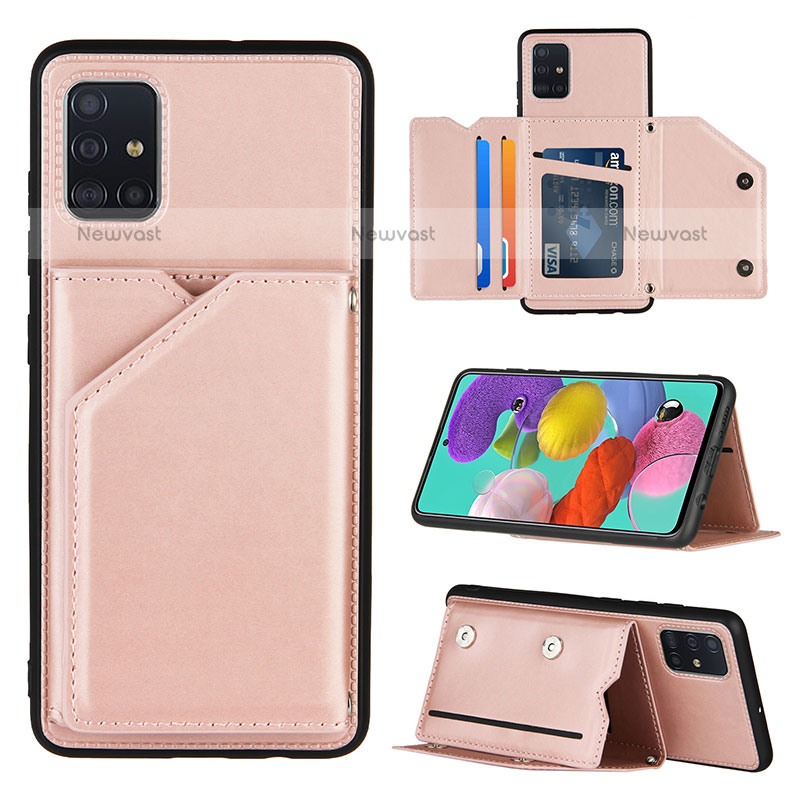 Soft Luxury Leather Snap On Case Cover Y04B for Samsung Galaxy A51 4G
