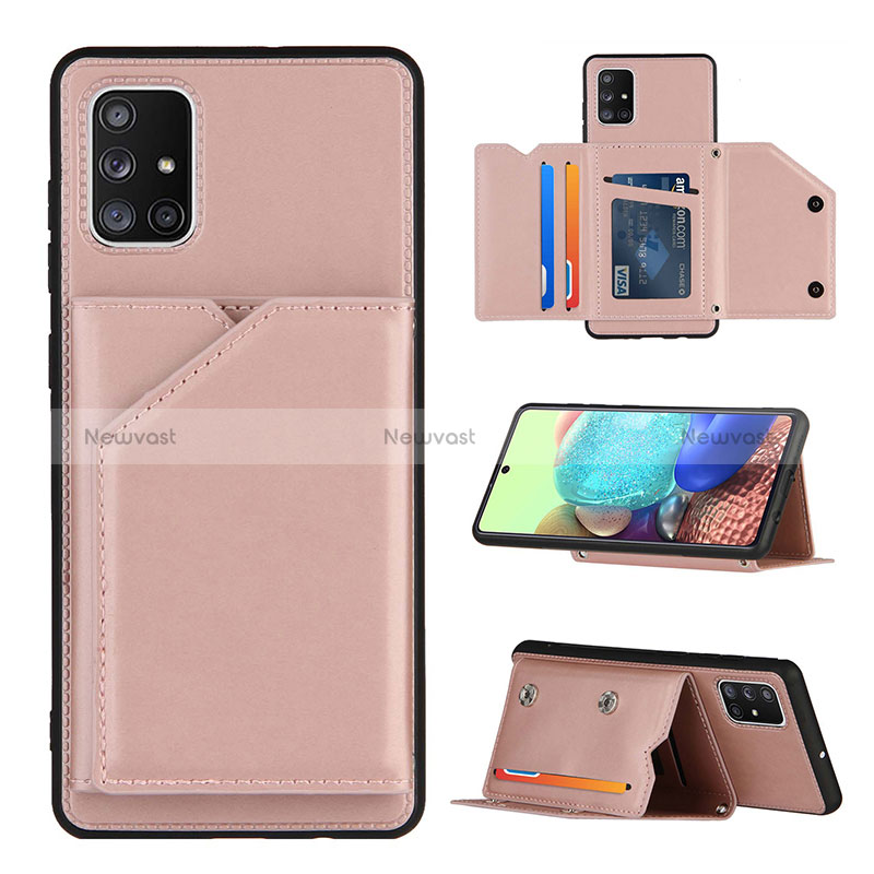 Soft Luxury Leather Snap On Case Cover Y04B for Samsung Galaxy A71 5G