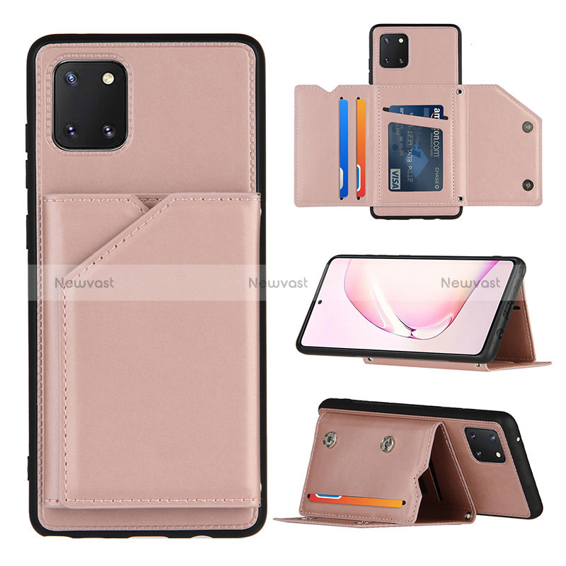 Soft Luxury Leather Snap On Case Cover Y04B for Samsung Galaxy A81