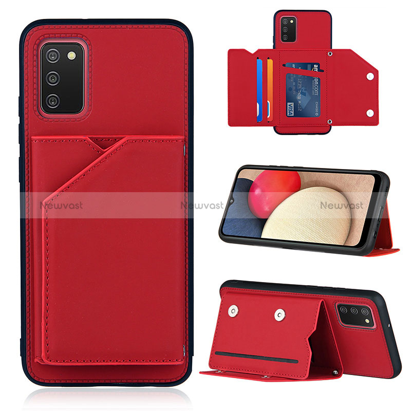Soft Luxury Leather Snap On Case Cover Y04B for Samsung Galaxy M02s