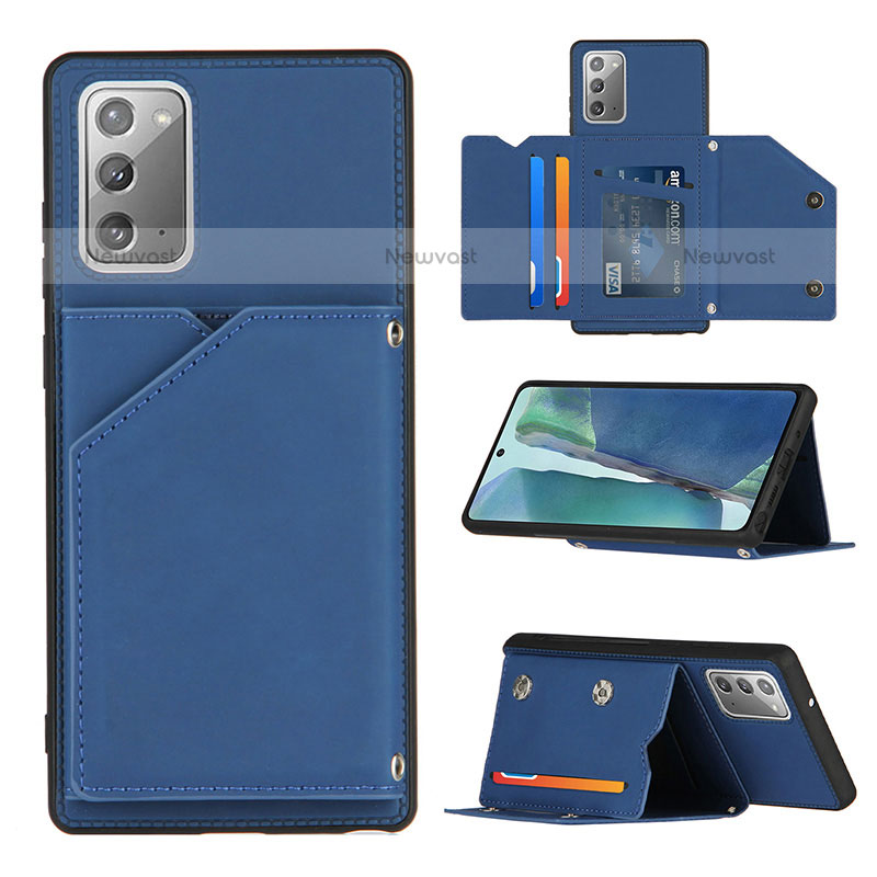 Soft Luxury Leather Snap On Case Cover Y04B for Samsung Galaxy Note 20 5G