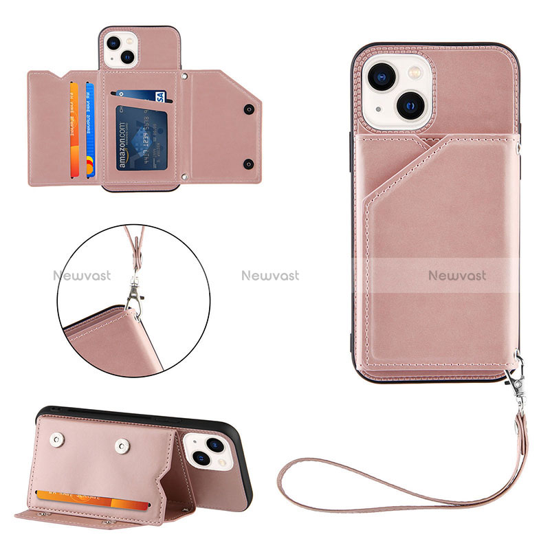 Soft Luxury Leather Snap On Case Cover Y06B for Apple iPhone 15 Plus