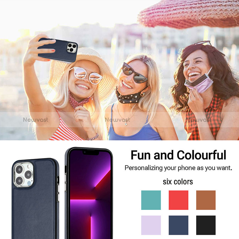 Soft Luxury Leather Snap On Case Cover Y07B for Apple iPhone 13 Pro