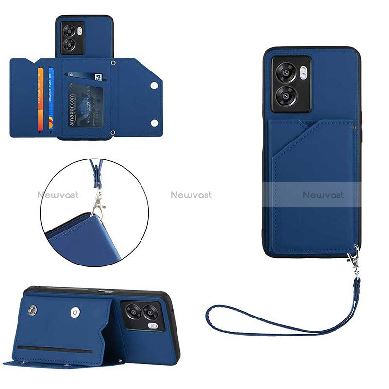 Soft Luxury Leather Snap On Case Cover YB1 for OnePlus Nord N300 5G Blue