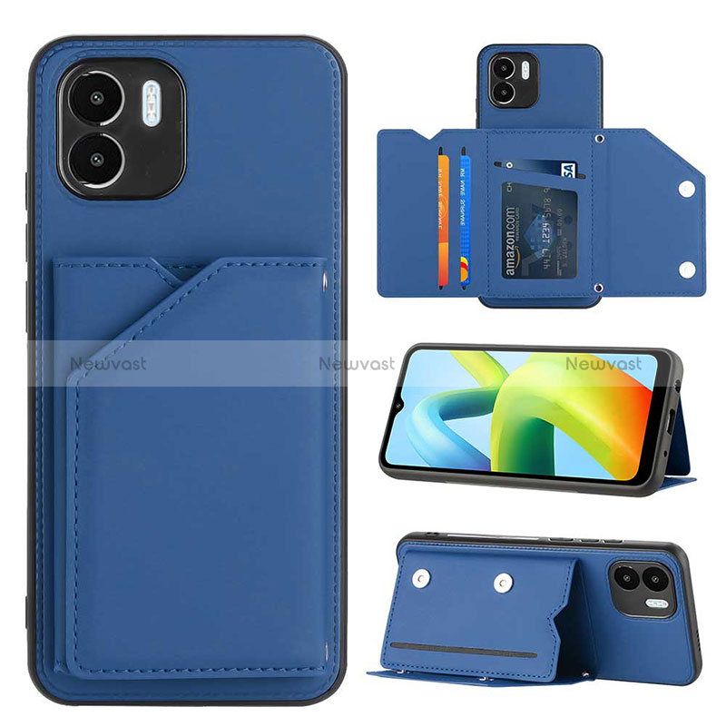 Soft Luxury Leather Snap On Case Cover YB1 for Xiaomi Redmi A2 Blue