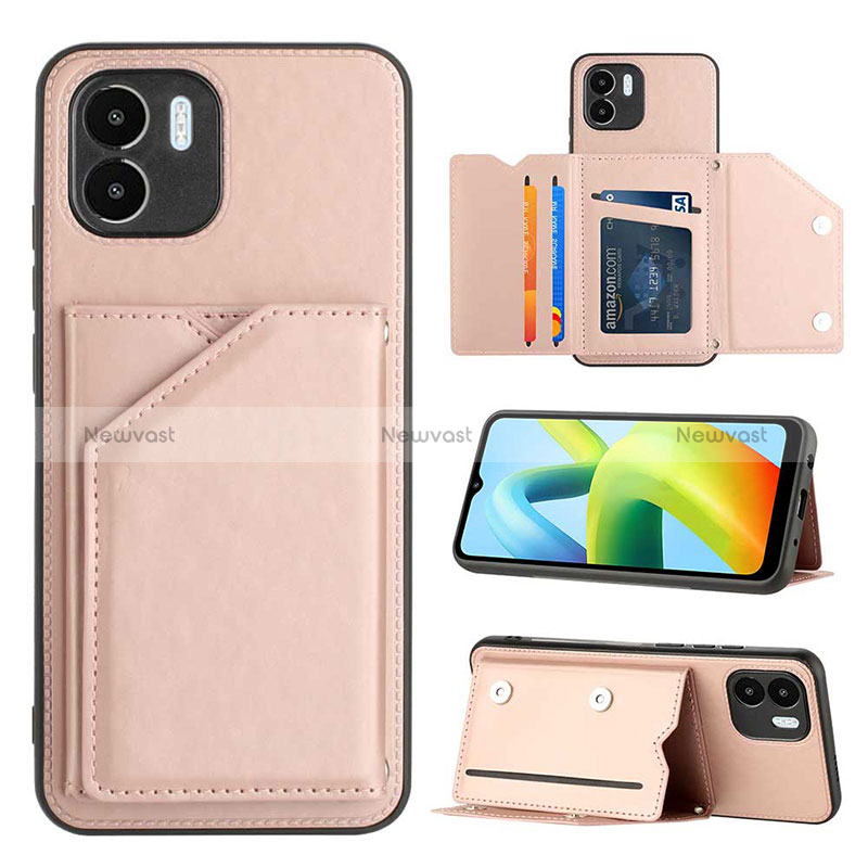 Soft Luxury Leather Snap On Case Cover YB1 for Xiaomi Redmi A2 Rose Gold