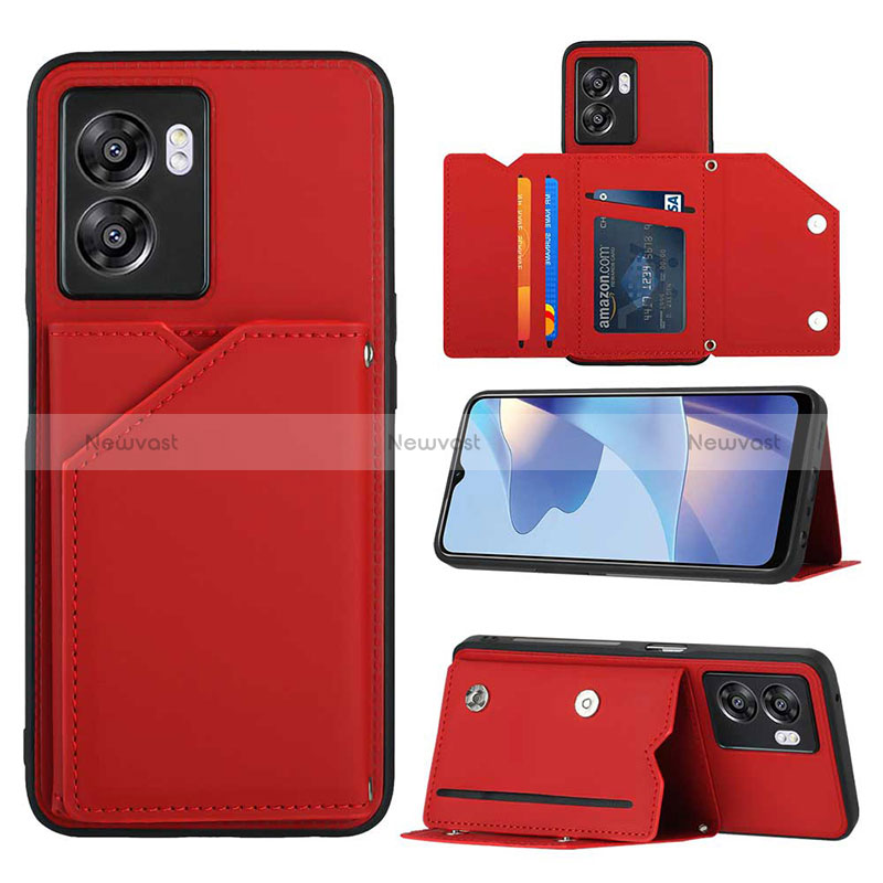 Soft Luxury Leather Snap On Case Cover YB2 for OnePlus Nord N300 5G Red