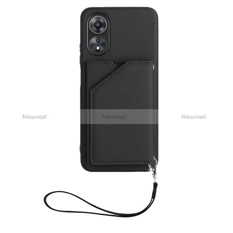 Soft Luxury Leather Snap On Case Cover YB2 for Oppo A58 5G Black