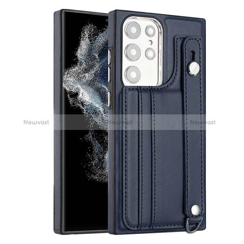 Soft Luxury Leather Snap On Case Cover YB4 for Samsung Galaxy S22 Ultra 5G