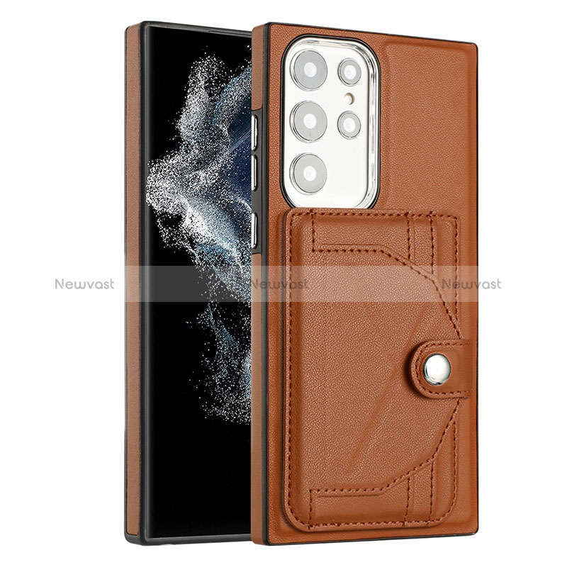 Soft Luxury Leather Snap On Case Cover YB5 for Samsung Galaxy S23 Ultra 5G