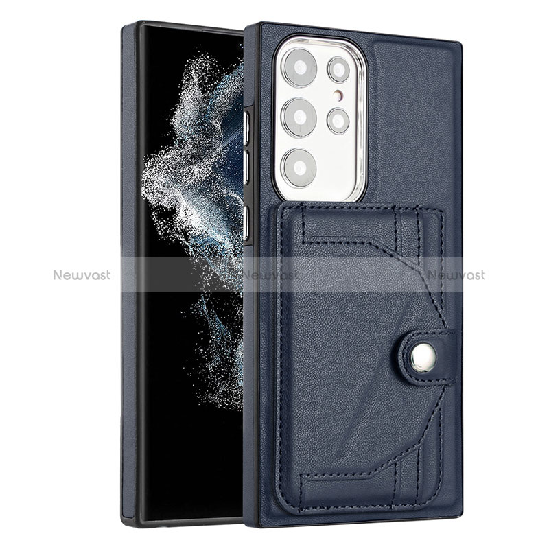 Soft Luxury Leather Snap On Case Cover YB5 for Samsung Galaxy S23 Ultra 5G