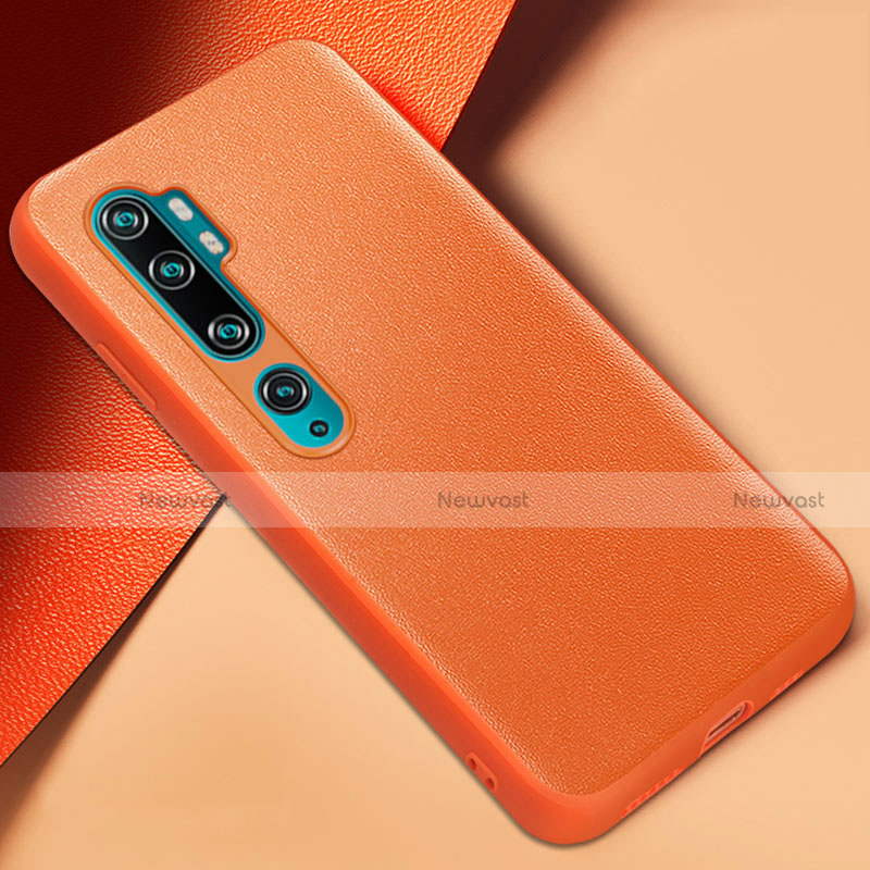 Soft Luxury Leather Snap On Case Cover Z02 for Xiaomi Mi Note 10 Pro Orange