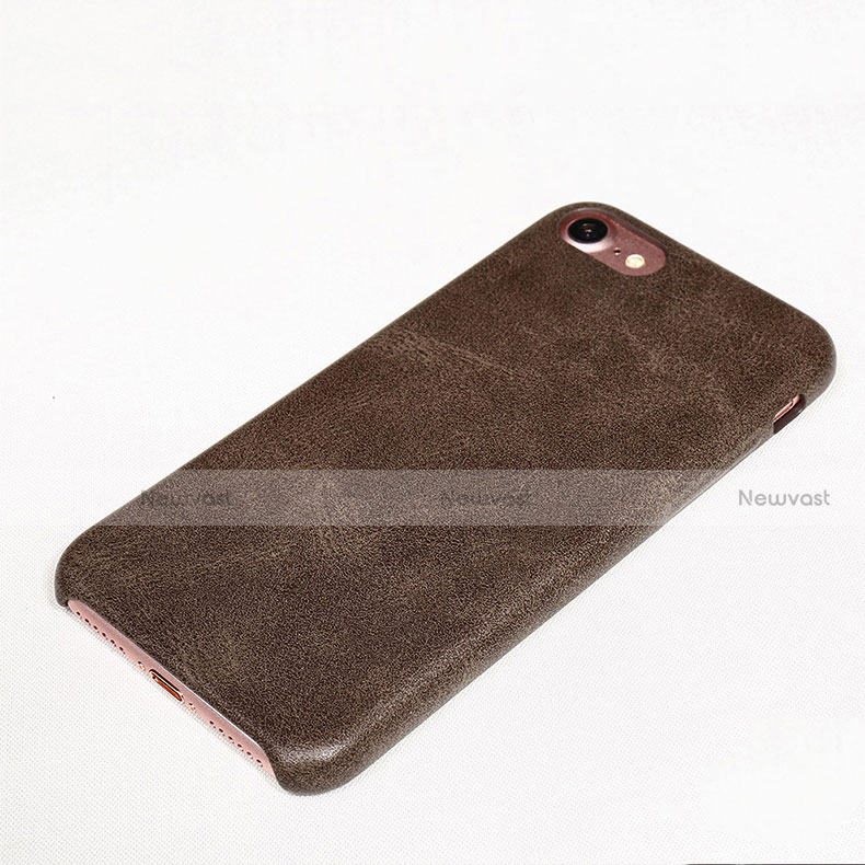 Soft Luxury Leather Snap On Case for Apple iPhone 7 Brown