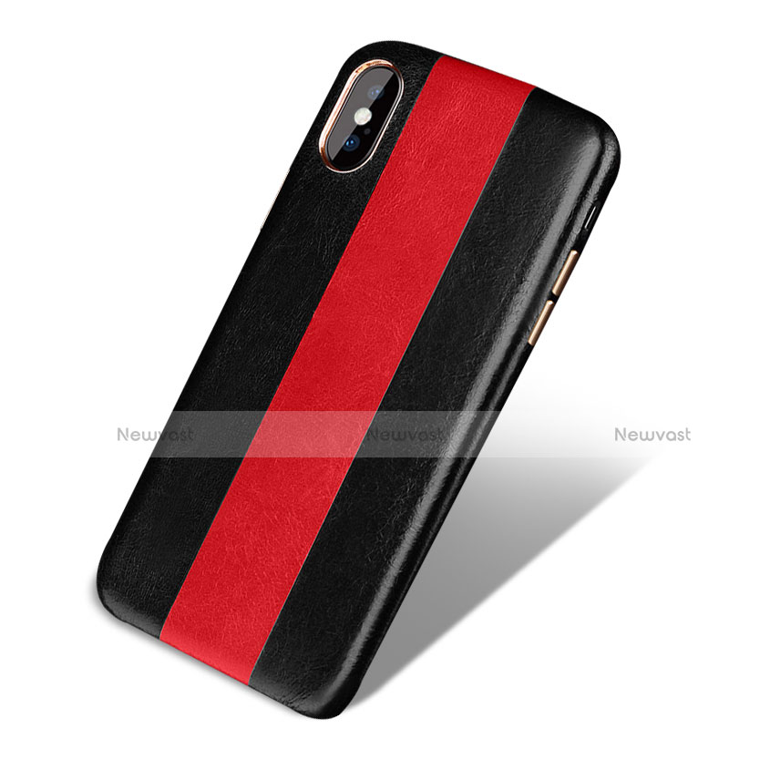 Soft Luxury Leather Snap On Case for Apple iPhone Xs Max Red