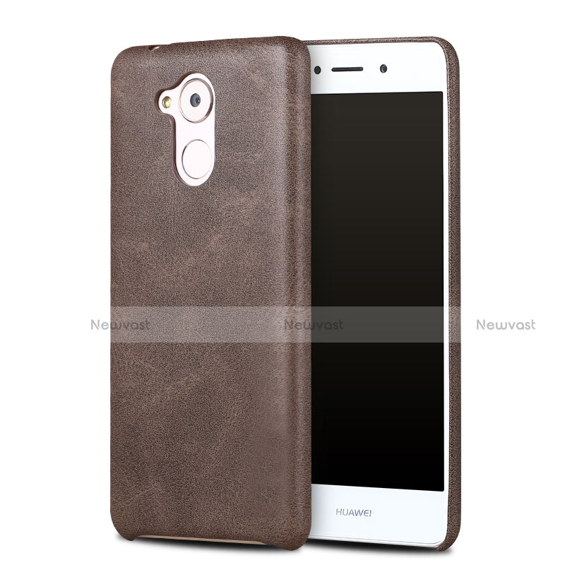 Soft Luxury Leather Snap On Case for Huawei Enjoy 6S Brown