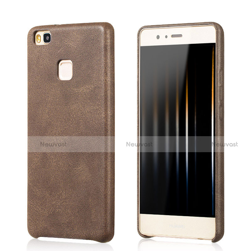 Soft Luxury Leather Snap On Case for Huawei G9 Lite Brown