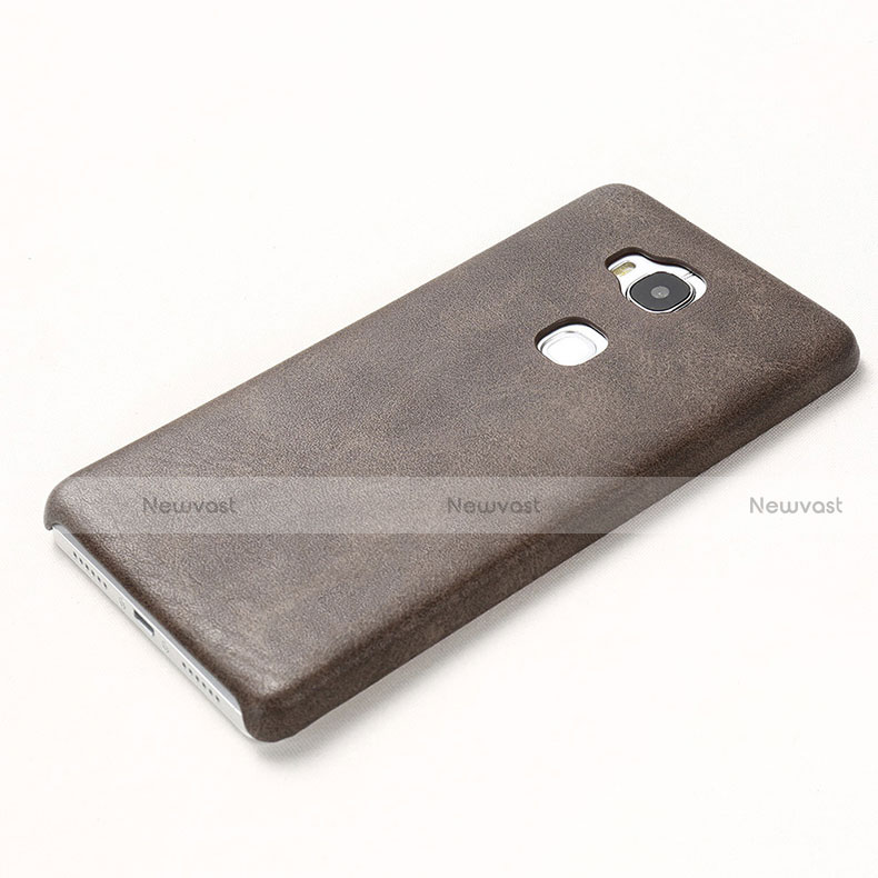 Soft Luxury Leather Snap On Case for Huawei GR5 Brown