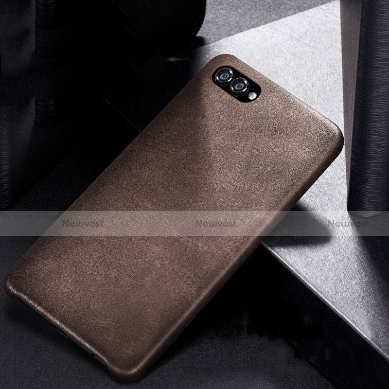 Soft Luxury Leather Snap On Case for Huawei Honor 10 Brown