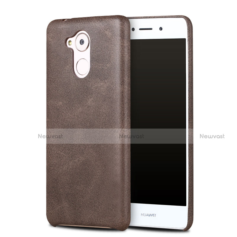 Soft Luxury Leather Snap On Case for Huawei Honor 6C Brown