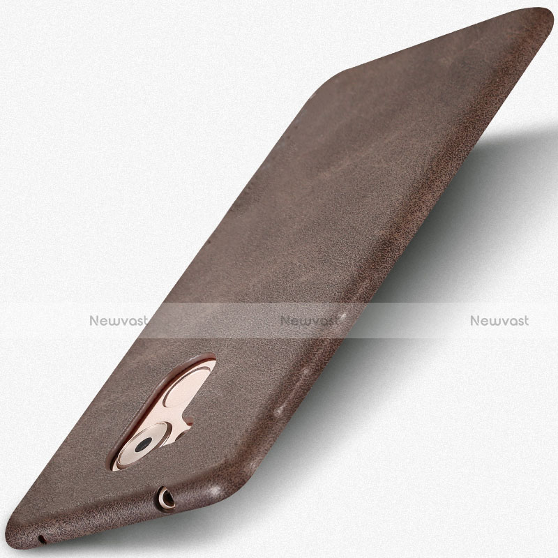 Soft Luxury Leather Snap On Case for Huawei Honor 6C Brown