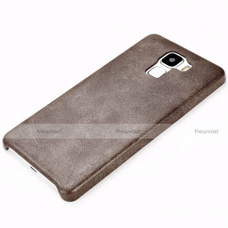 Soft Luxury Leather Snap On Case for Huawei Honor 7 Dual SIM Brown