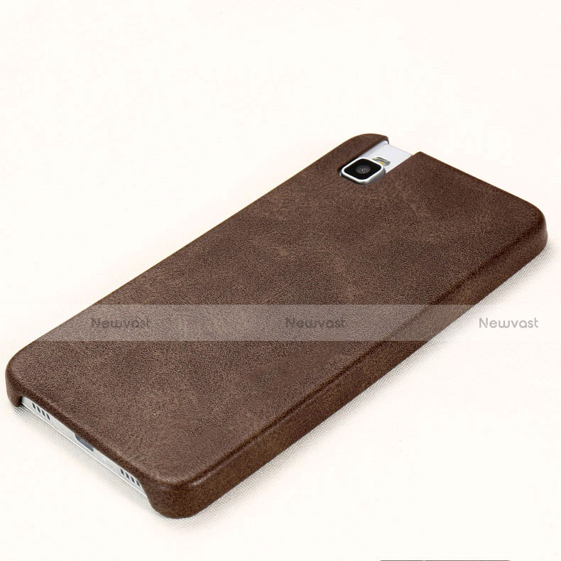 Soft Luxury Leather Snap On Case for Huawei Honor 7i shot X Brown