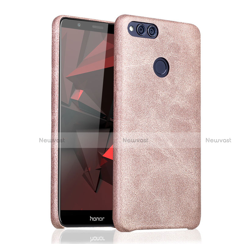 Soft Luxury Leather Snap On Case for Huawei Honor Play 7X Gold