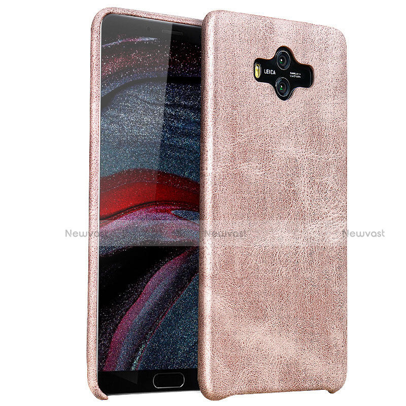 Soft Luxury Leather Snap On Case for Huawei Mate 10 Gold