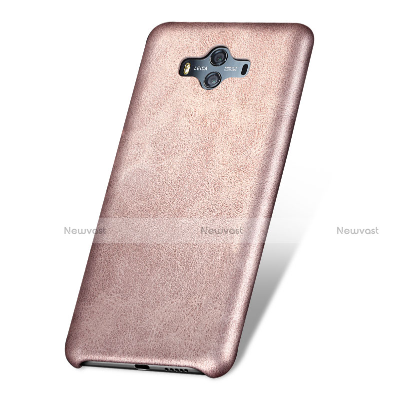Soft Luxury Leather Snap On Case for Huawei Mate 10 Gold