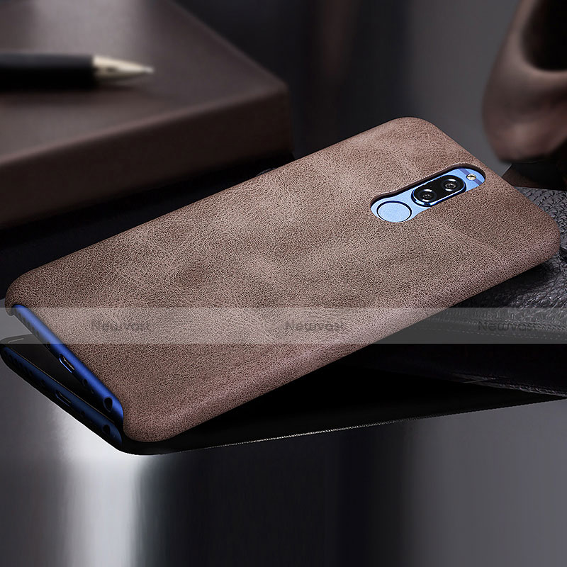 Soft Luxury Leather Snap On Case for Huawei Mate 10 Lite Brown