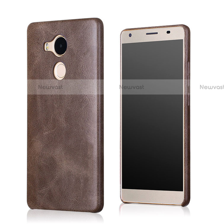 Soft Luxury Leather Snap On Case for Huawei Mate 8 Brown