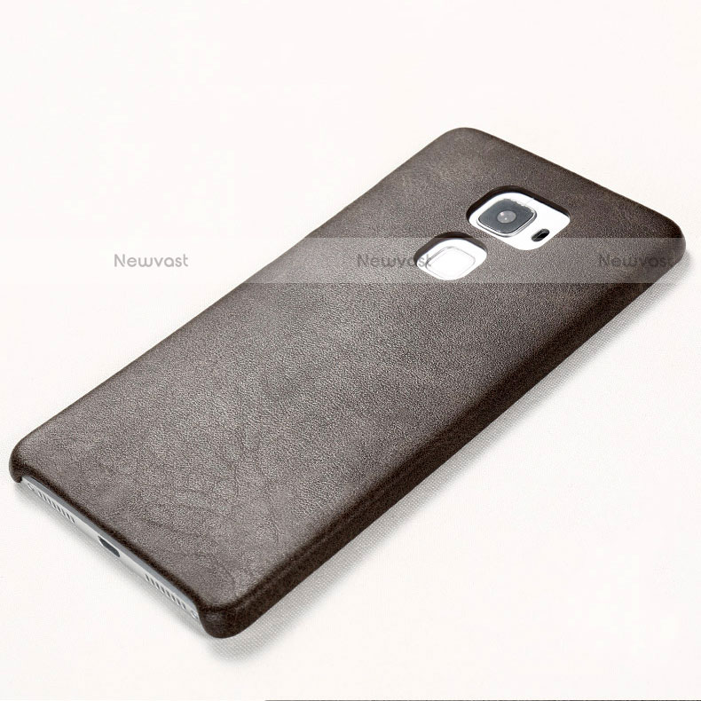 Soft Luxury Leather Snap On Case for Huawei Mate S Brown