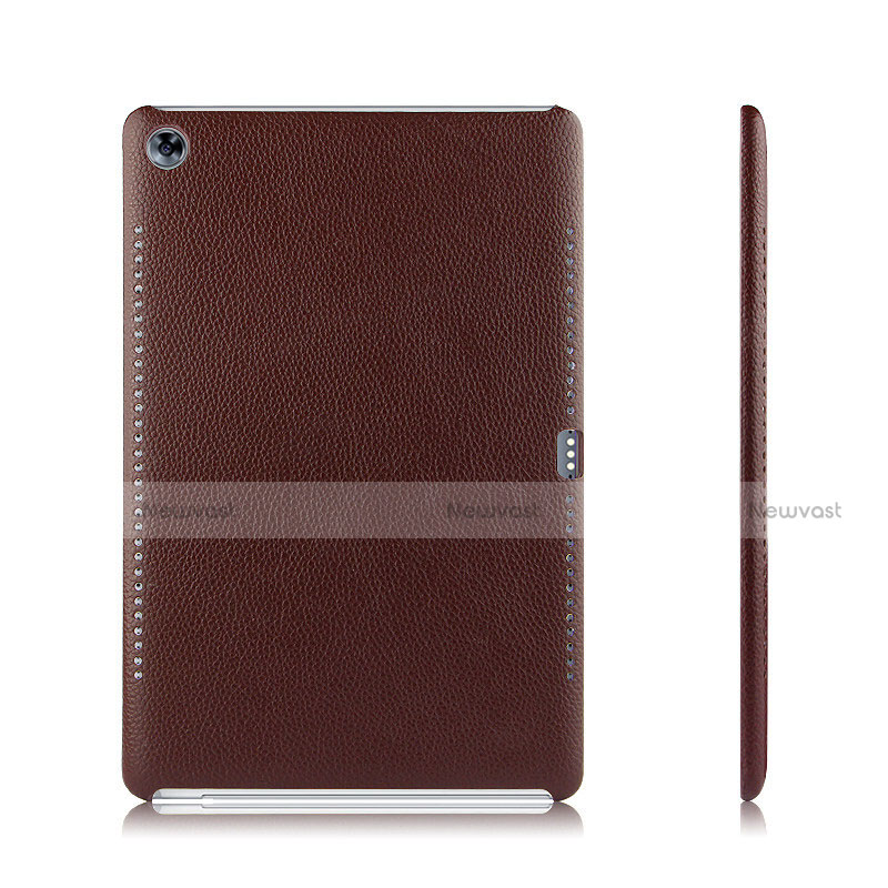 Soft Luxury Leather Snap On Case for Huawei MediaPad M5 10.8 Brown