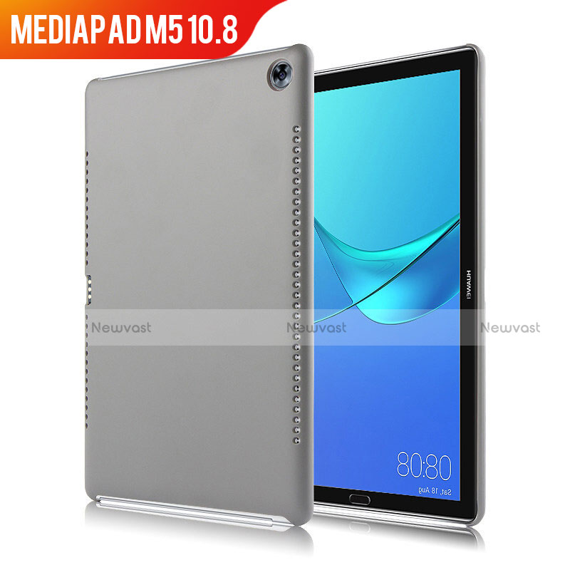 Soft Luxury Leather Snap On Case for Huawei MediaPad M5 10.8 Gray