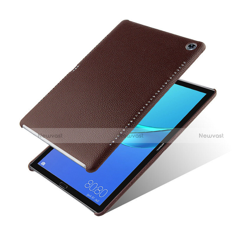 Soft Luxury Leather Snap On Case for Huawei MediaPad M5 Pro 10.8 Brown